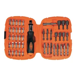 Накрайник бит Black & Decker комплект PH/PZ/SB/TX/SW с магнитен държач 45 бр., 1/4, Piranha