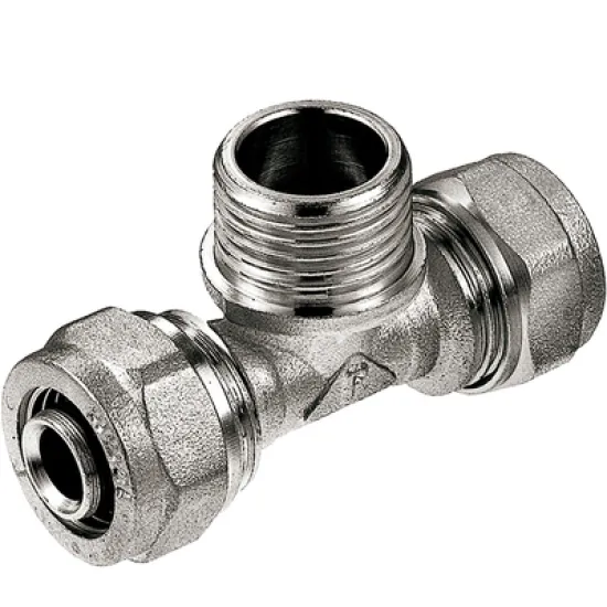 Тройник General Fittings за Pex-Al-Pex тръби мъжки ф 26 мм x 3/4, 10 bar