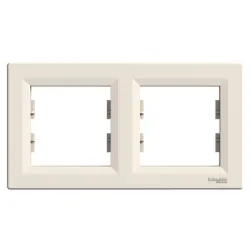 Рамка Schneider Electric декоративна за ключове и контакти 2 модула, крем, Asfora