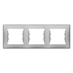 Рамка Schneider Electric декоративна за ключове и контакти 3 модула, алуминий, Sedna Рамка Schneider Electric декоративна за ключове и контакти 3 модула, алуминий, Sedna