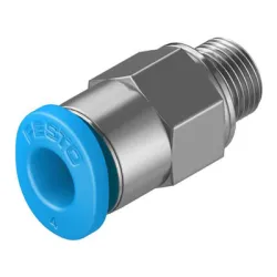 Съединител Festo пневматичен шлаух - резба мини М5, шлаух 4 мм, QSM-M5-4 Съединител Festo пневматичен шлаух - резба мини М5, шлаух 4 мм, QSM-M5-4
