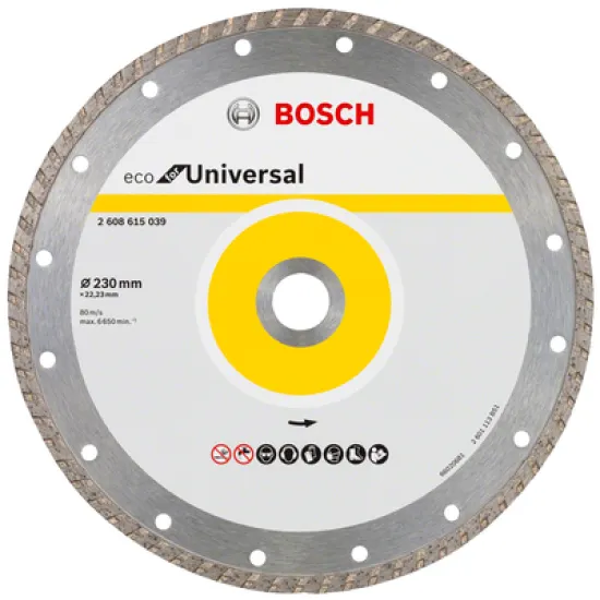 Диск Bosch диамантен за сухо рязане универсален 230x22.23x3 мм, 7 мм, Eco for Universal