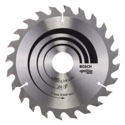 Диск Bosch метален HM за рязане на дърво напречно и надлъжно подаване 165x30x2.6 мм, 24 z, Optiline Wood Диск Bosch метален HM за рязане на дърво напречно и надлъжно подаване 165x30x2.6 мм, 24 z, Optiline Wood