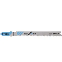 Нож Bosch за прободен трион - зеге за метал 67/92 мм, 3 бр., Т-захват, праволинейно, T 118 B Basic for Metal