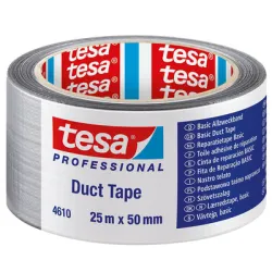 Лента Tesa ремонтна армирана 50 мм, 25 м, сива, Basic 4610 Лента Tesa ремонтна армирана 50 мм, 25 м, сива, Basic 4610