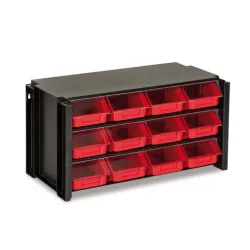 Шкаф Tayg пластмасов модулен с 12 чекмеджета 360х170х190 мм, червен