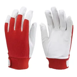 Ръкавици Eurotechnique от свинска кожа  размер 8, червено и бяло, 838