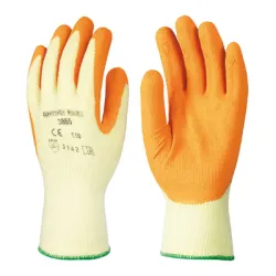 Ръкавици Europrotection топени в латекс полиестерни размер 10, оранжево и бяло, Eurotechnique
