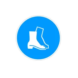 Знак Solti лепенка задължителен Да се носят защитни обувки ф 140 мм Знак Solti лепенка задължителен Да се носят защитни обувки ф 140 мм