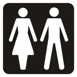 Табелка Totem за врата алуминиева WC мъже и жени черно-бяла Табелка Totem за врата алуминиева WC мъже и жени черно-бяла