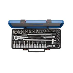 Гедоре комплект Unior вложки с тресчотка и накрайници 23 бр., SW 6-19 х 1/2 Гедоре комплект Unior вложки с тресчотка и накрайници 23 бр., SW 6-19 х 1/2