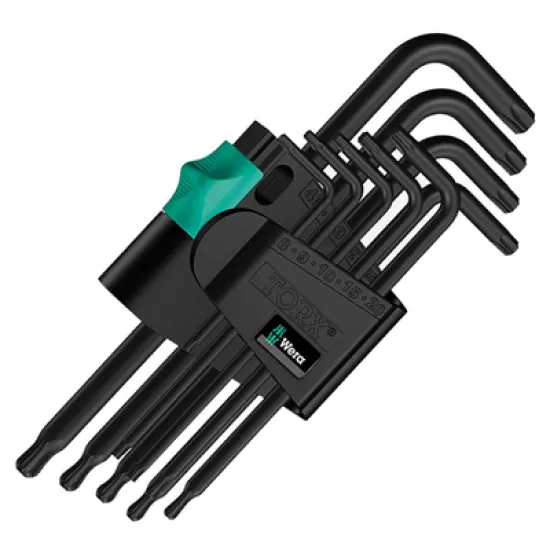 Ключ Wera Г-образен Torx комплект TX8 - TX40 мм, 9 бр., 967 PKL/9