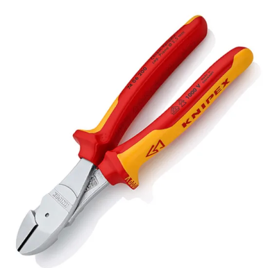 Клещи Knipex резачки странични усилени, с изолация 200 мм, 4.2 мм, 74 06 200