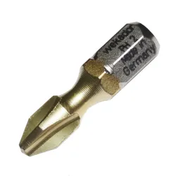 Накрайник бит Wekador PH Philips кръстат с покритие, торсионен PH 2, 1/4, 25 мм Накрайник бит Wekador PH Philips кръстат с покритие, торсионен PH 2, 1/4, 25 мм