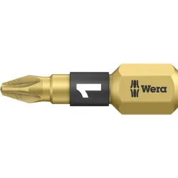 Накрайник бит Wera PZ Pozidriv кръстат с покритие, торсионен PZ 1, 1/4'', 25 мм, 855/1 BDC Накрайник бит Wera PZ Pozidriv кръстат с покритие, торсионен PZ 1, 1/4'', 25 мм, 855/1 BDC