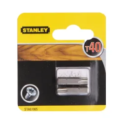 Накрайник бит Stanley TX Torx 2 бр., TX 40, 1/4, 25 мм, STA61065 Накрайник бит Stanley TX Torx 2 бр., TX 40, 1/4, 25 мм, STA61065
