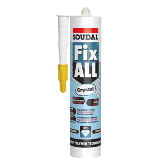 Лепило универсално Soudal полимерно   290 г, прозрачно Fix All Crystal