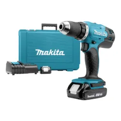 Акумулаторен винтоверт Makita с колекторен двигател с 2 батерии и зарядно, 18 V, 1.5 Ah, 42 Nm, 1.5-13 мм DDF453SYE Акумулаторен винтоверт Makita с колекторен двигател с 2 батерии и зарядно, 18 V, 1.5 Ah, 42 Nm, 1.5-13 мм DDF453SYE