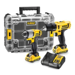 Комплект DeWALT акумулаторни инструменти   с 2 батерии и зарядно, DCD710, DCF815, 12 V, 2 Ah DCK211D2T