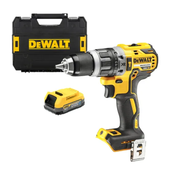 Акумулаторна бормашина DeWALT ударна  с 1 батерия без зарядно, 18 V, 1.7 Ah, 70 Nm, 0-550/0-2000 об./мин, 1.5-13 мм, DCD796E1T