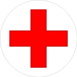 Знак лепенка Totem указателен Червен кръст 150 мм Знак лепенка Totem указателен Червен кръст 150 мм