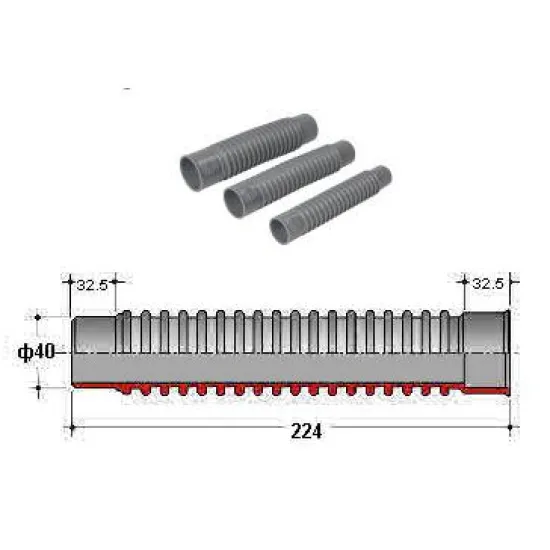Връзка Nicoll за сифон за мивка гъвкава ф 40 мм, 231 мм