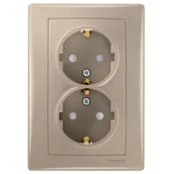 Контакт интериорен Schneider Electric двоен скрит монтаж 16 A, 2 x 2P+E, 20 IP, титан Sedna Контакт интериорен Schneider Electric двоен скрит монтаж 16 A, 2 x 2P+E, 20 IP, титан Sedna