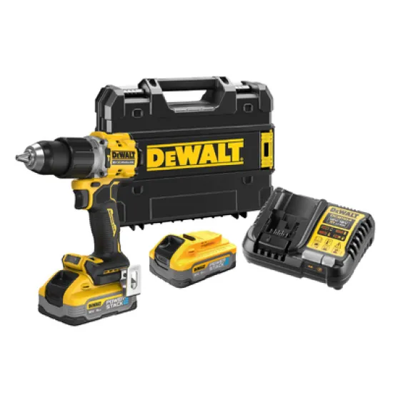 Акумулаторна ударна бормашина DeWALT    с 2 батерии и зарядно, 18 V, 5 Ah, 90 Nm, 0-650/0-2000 об./мин, 13 мм DCD805H2T