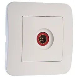 Розетка Makel за кабелна телевизия преходен скрит монтаж, 20 IP, бял, Lillium Natural