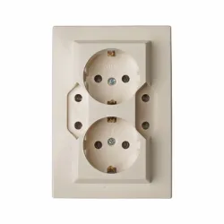 Контакт Atra интериорен четворен скрит монтаж, 2x16 + 2x10 A A, 20 IP, кремав