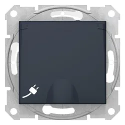 Контакт Schneider Electric електрически противовлажен с капак механизъм скрит монтаж, 16 A, 2P+E, 44 IP, графит, Sedna Контакт Schneider Electric електрически противовлажен с капак механизъм скрит монтаж, 16 A, 2P+E, 44 IP, графит, Sedna