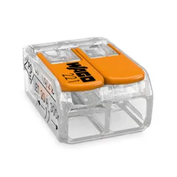 Клема Wago разклонителна  0.2-4 мм2, прозрачна, 32 A, 2 гнезда, Compact