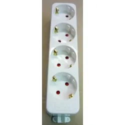 Разклонител Elcon електрически без кабел 4 гнезда, бял, 34A Разклонител Elcon електрически без кабел 4 гнезда, бял, 34A