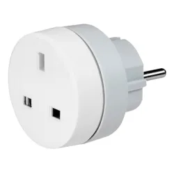Адаптор Legrand преход щепсел-контакт туристически 13 A, 20 IP, бял Адаптор Legrand преход щепсел-контакт туристически 13 A, 20 IP, бял