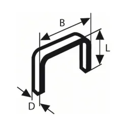 Скоби Bosch за такери неръждаема стомана 11.3х0.75х8 мм, 1000 бр., Type 53 Скоби Bosch за такери неръждаема стомана 11.3х0.75х8 мм, 1000 бр., Type 53