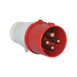 Щепсел Elmark промишлен мобилен трифазен 32 A, 380 V, 3P+E, червен, HT Щепсел Elmark промишлен мобилен трифазен 32 A, 380 V, 3P+E, червен, HT