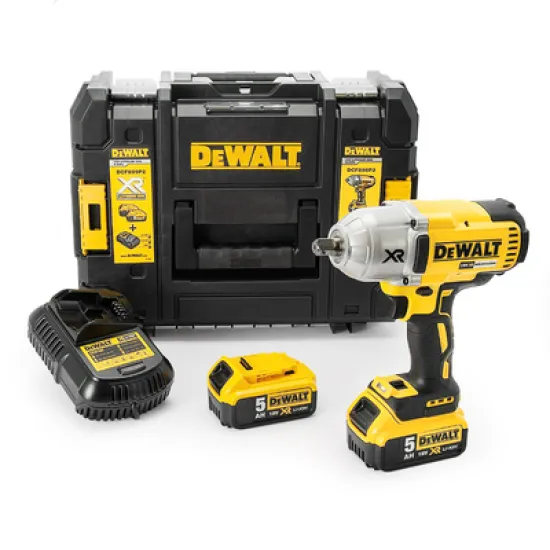 Гайковерт DeWALT акумулаторен ударен безчетков 18 V, 5 Ah, 950 Nm, 1/2, DCF899P2