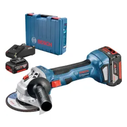 Ъглошлайф Bosch акумулаторен безчетков 18 V, 4 Ah, 125 мм, 11 000 об./мин, GWS 180-LI Ъглошлайф Bosch акумулаторен безчетков 18 V, 4 Ah, 125 мм, 11 000 об./мин, GWS 180-LI