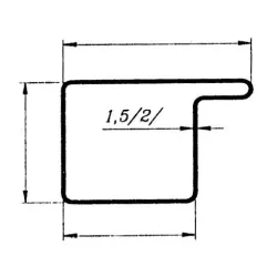 Профил Omega електрозаварен прозоречен с 1 перо 25 x 25 x 36 x 1.5 мм, 6 м, СВ, ZP1