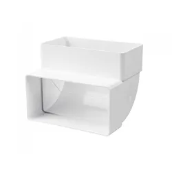 Коляно Vents за въздуховод PVC вертикално 204x60/204x60 мм, бяло