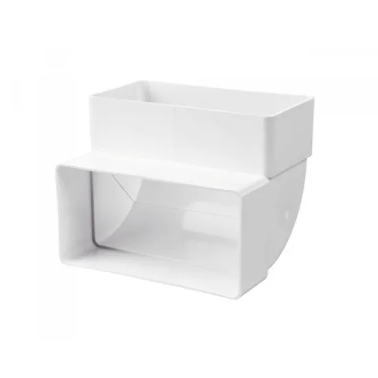 Коляно Vents за въздуховод PVC вертикално 204x60/204x60 мм, бяло Коляно Vents за въздуховод PVC вертикално 204x60/204x60 мм, бяло