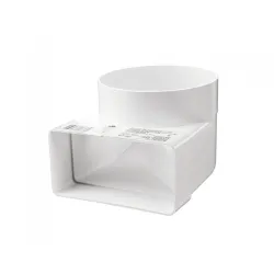 Коляно Vents за въздуховод PVC вертикално ф 100/110x55 мм, бяло