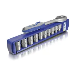 Гедоре Erba комплект вложки с тресчотка  11 бр., 9-19 мм х 1/2 Гедоре Erba комплект вложки с тресчотка  11 бр., 9-19 мм х 1/2