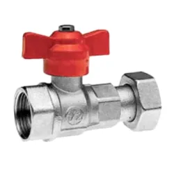 Кран Bianchi сферичен за газ с холендрова гайка 1/2, 5 bar, резба Ж <> резба Ж