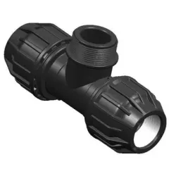 Тройник Elysee PP бърза връзка за PE тръби външна резба ф 20 мм x 3/4, 16 bar, 333A Тройник Elysee PP бърза връзка за PE тръби външна резба ф 20 мм x 3/4, 16 bar, 333A