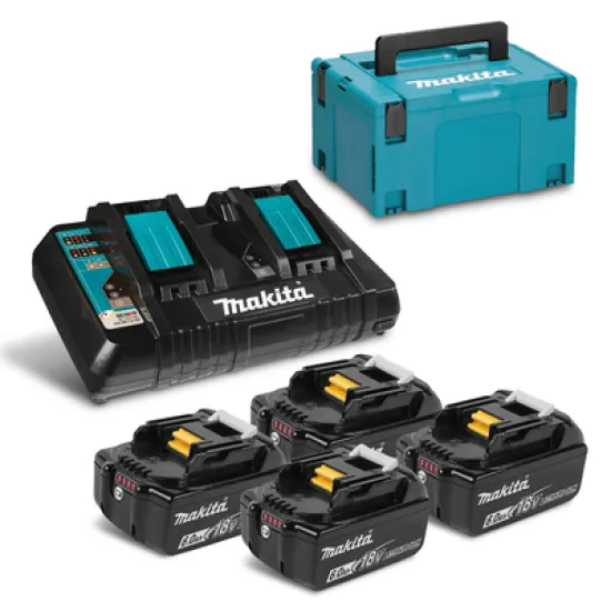 Батерия Makita Li-Ion комплект със зарядно устройство 18 V, 6 Ah, 4 бр., BL1860 Set