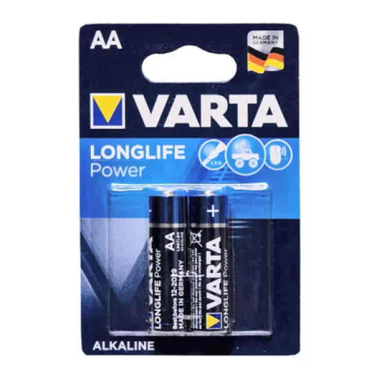 Батерия Varta кръгла алкална 1.5 V, AA/LR06, 2 бр., Longlife Power