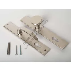 Дръжка Metal с топка за секретна брава с цял шилд 232х38 мм, 90 мм, никел, Mirela 1