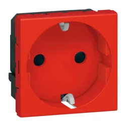 Контакт Legrand интериорен единичен механизъм скрит монтаж, 16 A, 2P+E, 20 IP, червен, Mosaic Контакт Legrand интериорен единичен механизъм скрит монтаж, 16 A, 2P+E, 20 IP, червен, Mosaic
