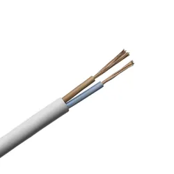 Кабел BG инсталационен ШВПЛ-Б / H03VV-F, 2x0.75 мм2, бял Кабел BG инсталационен ШВПЛ-Б / H03VV-F, 2x0.75 мм2, бял